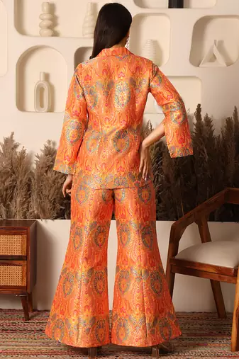 Sunset gold brocade co-ord set