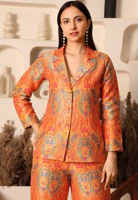 Sunset gold brocade co-ord set 4