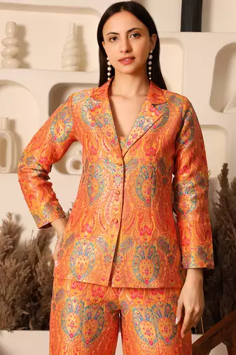 Sunset gold brocade co-ord set