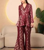 Wine royale paisley brocade co-ord set