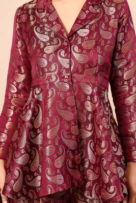 Wine royale paisley brocade co-ord set 4