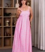Pink gingham maxi dress