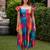 Rainbow bloom midi dress