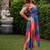 Rainbow bloom midi dress