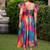Rainbow bloom midi dress