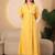 Sunshine aura yellow printed wrap midi dress