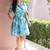 Teal floral breeze mini dress