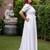 White polka print puff sleeve maxi dress
