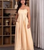 Yellow gingham maxi dress