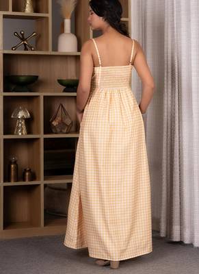 Yellow gingham maxi dress 2