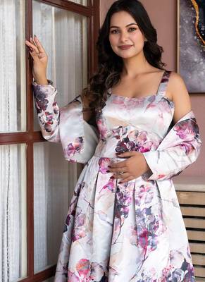 Rosy aura jacket style dress 4