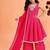Heavy fox georgette printed and real mirror  work with pum work rani pink readymade salwar suit