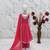 Heavy fox georgette printed and real mirror  work with pum work rani pink readymade salwar suit