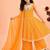Heavy fox georgette printed and real mirror  work with pum work yellow readymade salwar suit