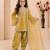 Trendy roman silk embroidery sequnce and moti work mustard readymade salwar suit