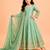 Heavy fendy silk embroidery and sequnce work mint green readymade salwar suit