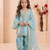 Trendy roman silk embroidery sequnce and moti work sky readymade salwar suit