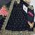 Black fendy silk embroidered sequince work anarkali kurta set