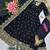 Black fendy silk embroidered sequince work anarkali kurta set