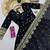 Black fendy silk embroidered sequince work anarkali kurta set
