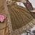 Brown fendy silk embroidered sequince work anarkali kurta set