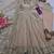 Cream fendy silk embroidered sequince work anarkali kurta set