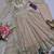 Cream fendy silk embroidered sequince work anarkali kurta set