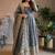 Grey fendy silk embroidered sequince work anarkali kurta set