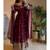 Maroon fendy silk embroidered sequince work anarkali kurta set