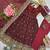 Maroon fendy silk embroidered sequince work anarkali kurta set
