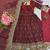 Maroon fendy silk embroidered sequince work anarkali kurta set