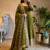 Mehendi fendy silk embroidered sequince work anarkali kurta set