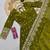 Mehendi fendy silk embroidered sequince work anarkali kurta set