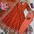 Orange fendy silk embroidered sequince work anarkali kurta set