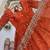 Orange fendy silk embroidered sequince work anarkali kurta set