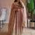 Pastel peach fendy silk embroidered sequince work anarkali kurta set