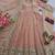 Pastel peach fendy silk embroidered sequince work anarkali kurta set