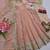 Pastel peach fendy silk embroidered sequince work anarkali kurta set