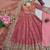 Peach fendy silk embroidered sequince work anarkali kurta set
