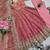 Peach fendy silk embroidered sequince work anarkali kurta set