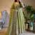 Pista fendy silk embroidered sequince work anarkali kurta set