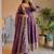 Plum fendy silk embroidered sequince work anarkali kurta set