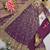 Plum fendy silk embroidered sequince work anarkali kurta set