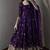 Purple fendy silk embroidered sequince work anarkali kurta set