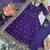 Purple fendy silk embroidered sequince work anarkali kurta set