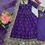 Purple fendy silk embroidered sequince work anarkali kurta set