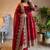 Red fendy silk embroidered sequince work anarkali kurta set