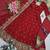 Red fendy silk embroidered sequince work anarkali kurta set
