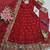 Red fendy silk embroidered sequince work anarkali kurta set