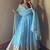 Skyblue fendy silk embroidered sequince work anarkali kurta set